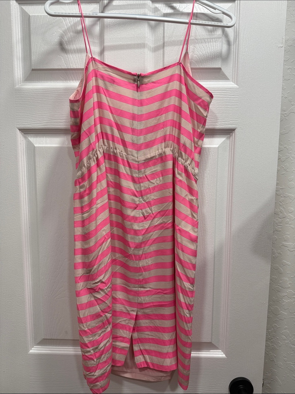 J. Crew Pink and Cream Striped Spaghetti Strap Dress - Picture 3 of 3